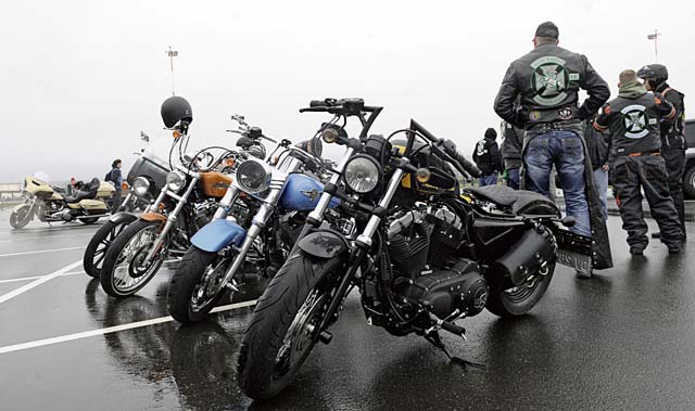 Motorcycles are parked behind the 86th Airlift Wing Safety office April 1 on Ramstein. The 86th AW Safety office organized two group rides for motorcyclists after the annual preseason motorcycle-safety briefing.