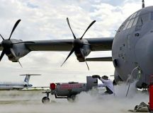 An Airman from the 86th Maintenance Squadron releases liquid oxygen out of a C-130J Super Hercules before flight during exercise Carpathian Spring May 10 on Otopeni Air Base, Romania. The 37th Airlift Squadron and Romania have been participating in these squadron-based deployments since 1996.