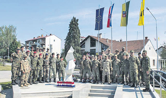 Competitors pose for a photo after completing the Croatian Best Soldier competition May 12 in Grubisno Polje, Croatia. This is the fifth year the competition has been held in Croatia, and the first year any U.S. service members finished the event.