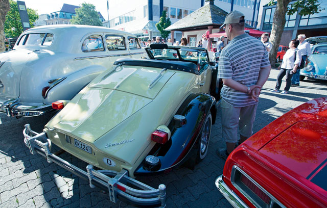Kaiserslautern Classics displays a variety of vintage vehicles next to Stiftskirche Saturday. Visitors have a chance to experience the history of vehicles.