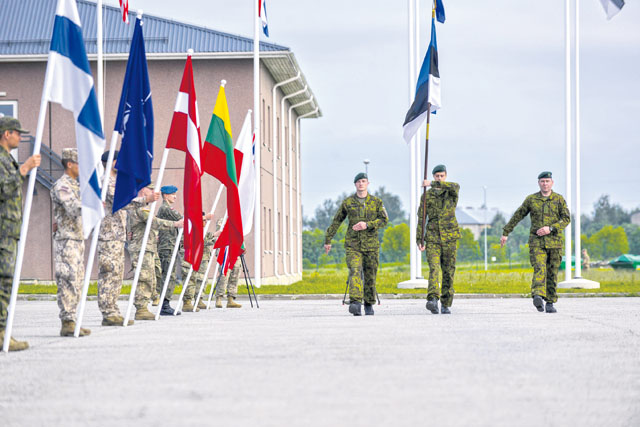 Estonian soldiers present the colors during the closing ceremony for Saber Strike ’16 June 21 on Tapa Training Base, Estonia. U.S. forces in Europe participated in Saber Strike ’16, a long-standing, U.S. Joint Chiefs of Staff-directed, U.S. Army Europe-led cooperative-training exercise that has been conducted annually since 2010. This year’s exercise focused on promoting interoperability with allies and regional partners. The United States has enduring interests in supporting peace and prosperity in Europe and bolstering the strength and vitality of NATO, which is critical to global security.