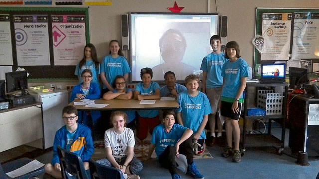 The Landstuhl Elementary Middle School Advancement Via Individual Determination class meets with their Classroom Champions mentor, Olympic bobsledder Elana Meyers Taylor, virtually May 27. The AVID class spent the year learning about goal setting, perseverance, healthy living and community service.