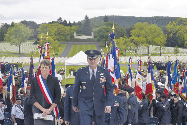 Brig. Gen. Jon Thomas, 86th Airlift Wing commander, departs Lorraine American Cemetery and Memorial in St. Avold, France, after a Memorial Day ceremony May 29. 