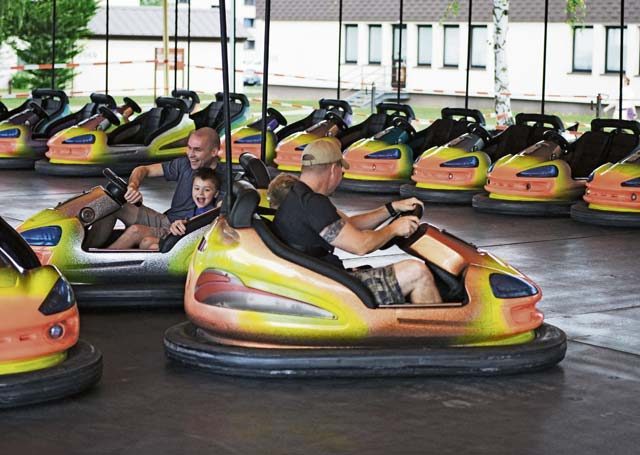 Festival goers enjoy a bumper car ride during Freedom Fest 2016 at Ramstein Air Base, July 4, 2016. The event was sponsored by the 86th Force Support Squadron.