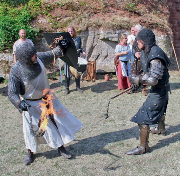 Courtesy photos Knights present fights at Graenstein Castle near Merzalben today through Sunday.