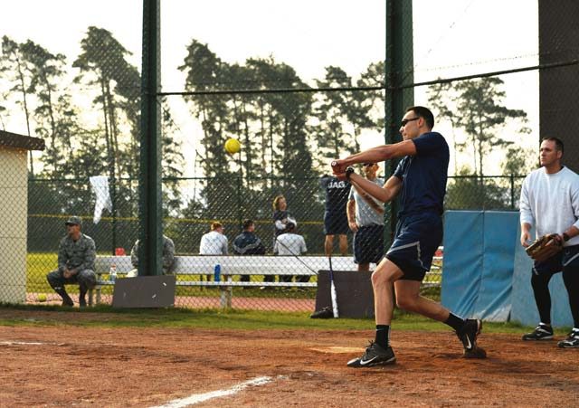 Photo by Airman 1st Class Joshua Magbanua Airmen assigned to the 86th Airlift Wing participate in a softball game during the 2016 Commander’s Challenge Sept. 23 on Ramstein. All 86 AW units were invited to attend the Commander’s Challenge.