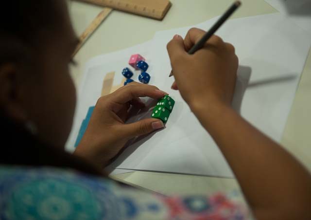 A student begins working on her first 3-D printing project during a “Do It Yourself Girls” class Sept. 6 on Ramstein. The students learned about 3-D printing during their first project, for which they designed and printed a puzzle cube. Later, students took on projects such as making a cyborg, programming, robotics and drones.