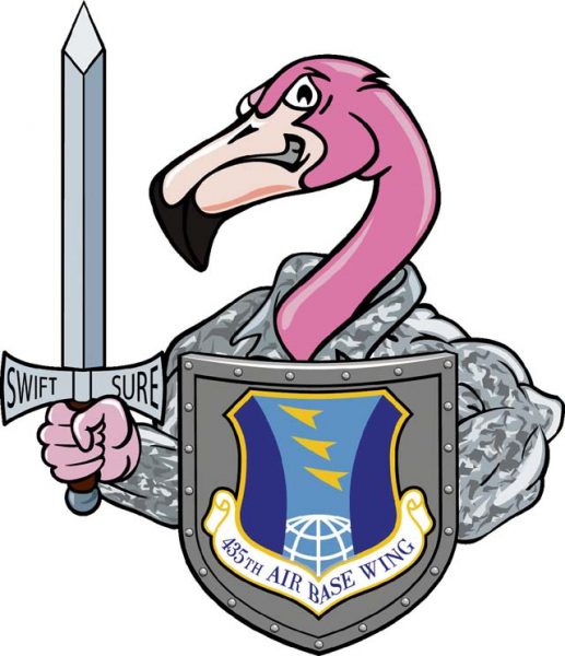Fightin’ Flamingo morale patch for 435th Air Base Wing.
