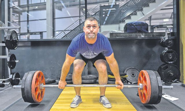 Tech. Sgt. Raymond LaCasse, 450th Intelligence Squadron correlation analyst, lifts weights Oct. 13 at the 786th Force Support Squadron’s Southside Fitness Center on Ramstein. The SSFC features a wide variety of exercise equipment and fitness classes.