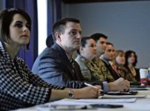 Military and civilian defense contracting representatives attend a meeting to discuss ways to procure supplies more efficiently Jan. 24 on Ramstein. The meeting emphasized the importance of cooperation between contracting agencies from all branches of the U.S. military.