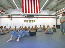Airmen from the 86th Security Forces Squadron and 569th U.S. Forces Police Squadron participate in a combatives class March 2 at the 435th Security Forces Squadron on Ramstein. The 435 SFS conducts the Fly Away Security Training program to prepare security forces Airmen for scenarios they may face on a mission. The FAST program caters to Airmen providing security for aircraft.