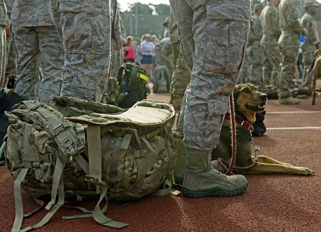 Airmen pack their rucks in remembrance
