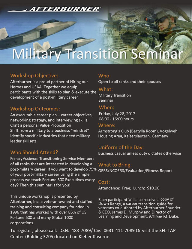 Seminar provides transition tools for service members