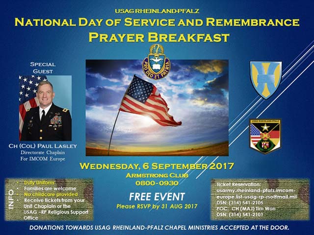 Prayer breakfast will honor 9/11 events