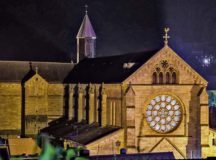 Just like last year, the Abbey Church will be illuminated from 6 to 10 p.m. Saturday during “Otterberg Illuminated.” — Photos by Dominik Troester
