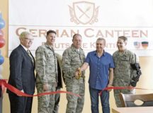 Brig. Gen. Richard G. Moore Jr., 86th Airlift Wing commander, and Andreas Klein, German Canteen concessionaire, cut a ribbon, reopening the German Canteen May 22 on Ramstein Air Base. Since the German Canteen’s original opening in 1954 and moving to its current location more than 40 years ago, the German Canteen has served the Kaiserslautern Military Community authentic traditional cuisine.