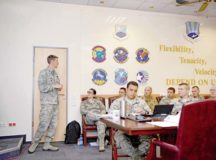 Col. Bradley Spears, 521st Air Mobility Operations Wing vice commander, spoke to current and upcoming leadership within the 521st AMOW during the Squadron Leadership Orientation Course on Ramstein Air Base, April 20. The course focused on 521st AMOW’s strategic priorities of developing Airmen and enhancing partnerships.