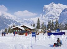 Tourists relax at the Brandegg ski station in Grindelwald, Bernese Alps.
 Photo by Dmitry Chulov / Shutterstock.com