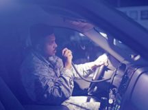 Senior Airman Evan Hadnot, 86th Operations Support Squadron airfield management shift lead, reports his airfield position to air traffic control on Ramstein Air Base, Jan. 10. One of his many responsibilities is visually checking all runway lighting systems every night to help ensure the safety of arriving and departing aircraft.