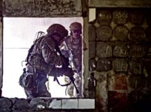 U.S. Airmen assigned to the 435th Security Forces Squadron clear out a building during exercise Frozen Defender in Grostenquin, France, Jan. 16. The Defenders faced opposition forces to test their ability to secure an airfield in a contested environment.
