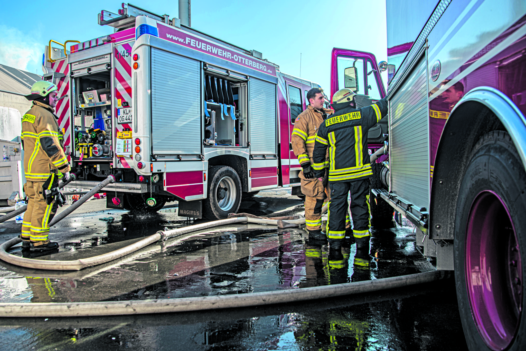 Ramstein Fire Department, local authorities fight fire with
