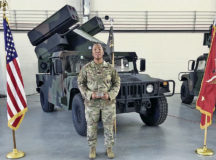 Staff Sgt. Tiana Trent with Charlie Battery, 5th Battalion, 4th Air Defense Artillery Regiment, 10th Army Air and Missile Defense Command graduates from Army Avenger Master Gunners Course at Ft. Sill, Ok, April 16, 2020. Trent is the first African-American female to complete the Avenger Master Gunner course in the US Army. (Photo by Staff Sgt.Keith Murphy, US Army)