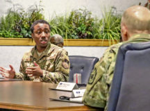 Senior Airman Jaden Williams, 841st Missile Security Forces Squadron member, shares his experiences with racial inequality during a diversity discussion with Vice Chief of Staff of the Air Force Gen. Stephen W. Wilson, June 11, at Malmstrom Air Force Base, Mont. The diversity discussion included 21 Airmen ranging in rank from airman first class to lieutenant colonel. Photo by Senior Airman Tristan Daylight savings