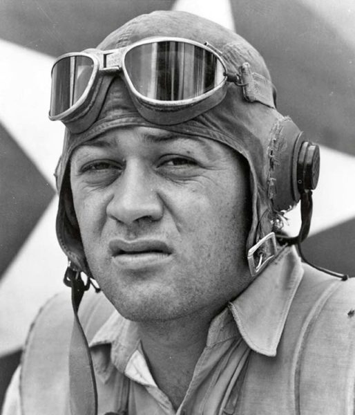 Marine Corps Maj. Pappy Boyington, a member of the Brule Sioux tribe, was awarded a Medal of Honor and a Navy Cross Medal for valor during World War II. U.S. Marine Corps photo