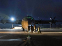 U.S. Air Force Airmen perform maintenance on a C-130 J Hercules aircraft at Ramstein Air Base, Germany, Dec. 2, 2021. Airmen from across Ramstein participated in the Multi-Capable Airmen training where they learned skills, which will diversify their knowledge of different job skills. U.S. Air Force photo by Senior Airman Thomas Karol)