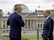 NATO Secretary General Jens Stoltenberg meets with the Chancellor of Germany, Olaf Scholz