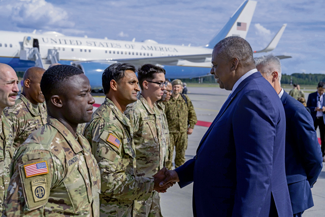 Austin visits US troops, meets with leaders in Latvia