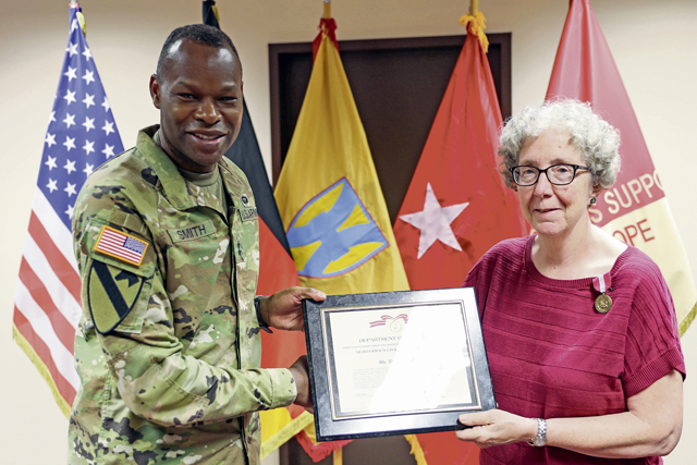 Support operations officer receives Meritorious Civilian Service Award