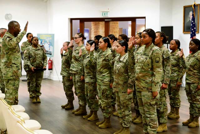 21st TSC honors Women’s Equality Day with an all-female reenlistment