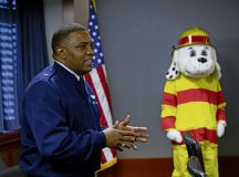 U.S. Air Force Brig. Gen. Otis C. Jones, 86th Airlift Wing commander, gives opening remarks before signing a proclamation for Fire Prevention Week at Ramstein Air Base, Germany, Oct. 6, 2022. President Calvin Coolidge proclaimed Fire Prevention Week a national observance in 1925, which makes it the longest-running national health observance in the United States. (U.S. Air Force photo by Senior Airman Johnny Foister)