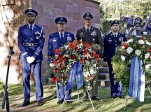 Leadership members from around the Kaiserslautern Military Community pose for a photo in Kaiserslautern, Germany, Nov. 13, 2022. The 33rd Sunday of the year or two Sundays before advent is recognized as the National Day of Mourning in Germany where people come together and remember all those who were lost during war and other tragedies across the world. (Courtesy photo)
