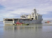 The Whidbey Island-class dock landing ship USS Gunston Hall (LSD 44), departed Naval Station Norfolk, Jan. 24, 2024 commencing operations for Steadfast Defender 2024, NATO's largest excercise in decades. Steadfast Defender will demonstrate NATO's ability to deploy forces rapidly from across the Alliance to reinforce the defense of Europe. (U.S. Navy photo by Mass Communication Specialist 2nd Class Manvir Gill)