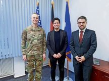 Major General Derek France, Manuel Steinbrenner and Roberto da Costa pose for a photo after a successful round of discussions. Photo courtesy of Stadt Kaiserslautern