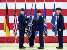 U.S. Air Force Maj. Gen. Paul Moga, United States Air Forces in Europe – Air Forces Africa chief of staff, assumes command of Third Air Force from Maj. Gen. Derek France, Third Air Force commander at Ramstein Air Base, Germany, April 3, 2024. Moga graduated from the U.S. Air Force Academy in 1995 and earned his pilot wings at Laughlin Air Force Base, Texas, accruing over 2,600 flight hours in six types of aircraft. (U.S. Air Force photo by Senior Airman Jordan Lazaro)