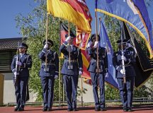 U.S. Air Force honor guardsmen assigned to the 86th Airlift Wing perform Colors at a POW/MIA remembrance ceremony at Ramstein Air Base, Germany, Sept. 18, 2025. This annual ceremony is a reminder that the sacrifices of our nation's missing service members will never be forgotten, regardless of time passed. (U.S. Air Force photo by Airman 1st Class Dylan Myers)