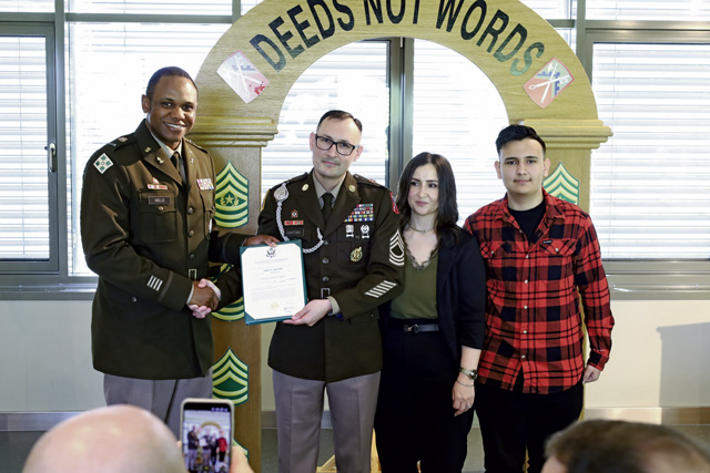 Sgt. 1st Class Santore promotion ceremony to Master Sgt.