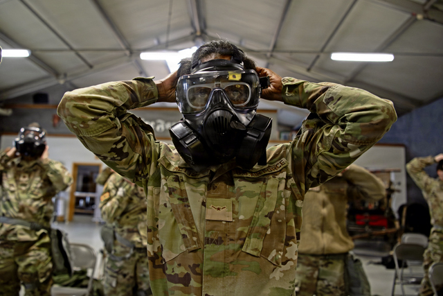 Mask on, mission on: CBRN training prepares fighter for fight