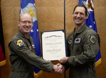 U.S. Air Force Lt. Gen. Jason T. Hinds, U.S. Air Forces in Europe – Air Forces Africa commander, presents the Meritorious Unit Award to Brig. Gen. Jack Arthaud, 48th Fighter Wing commander, during the USAFE-AFAFRICA 2026 Wing Leadership Conference at Ramstein Air Base, Jan. 22. General Arthaud accepted the award on behalf of the 48th Fighter Wing for the organization’s meritorious conduct in direct support of military operations between January 1, 2023, and December 31, 2024.