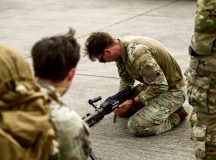 A U.S. Air Force Defender assigned to the 435th Security Forces Squadron assembles an M240 machine gun during Police Week 2026 at Ramstein Air Base, Germany, May 12, 2026. Police Week is hosted annually in remembrance of fallen heroes and those who continue to serve. (U.S. Air Force photo by Senior Airman Vaughn Weber)