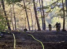 U.S. Army Garrison Rheinland-Pfalz firefighters joined forces with German emergency responders April 26 to contain a large brush fire that threatened the A6/A63 autobahn interchange. German firefighters at the Kaiserslautern Main Dispatch Center issued a request for support, and the garrison’s Directorate of Emergency Services responded without delay.
