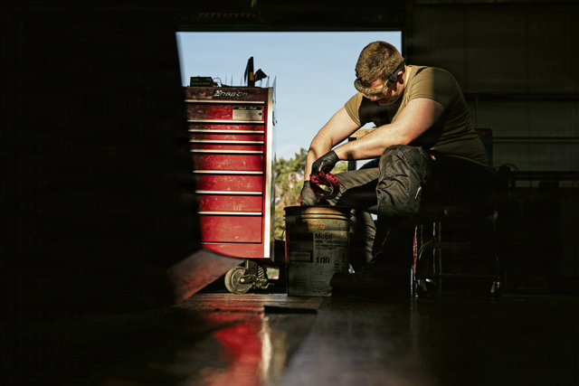 U.S. Air Force Airman 1st Class Levi King, 86th Maintenance Squadron aircraft apprentice, packs bearings with Mobil Aviation Grease SHC 100 at Ramstein Air Base, Germany, May 29, 2026. The wheel and tire shop ensures through expert maintenance that every wheel is up to mission-ready standards to keep C-130J Super Hercules aircraft operational. (U.S. Air Force photo by Airman 1st Class Paden Henry)