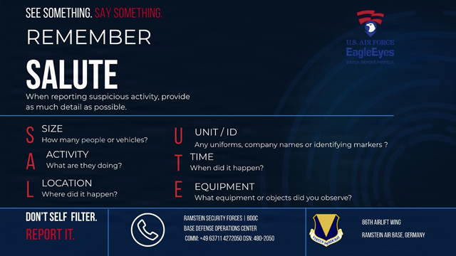 Eyes up: Community vigilance strengthens Ramstein operational security